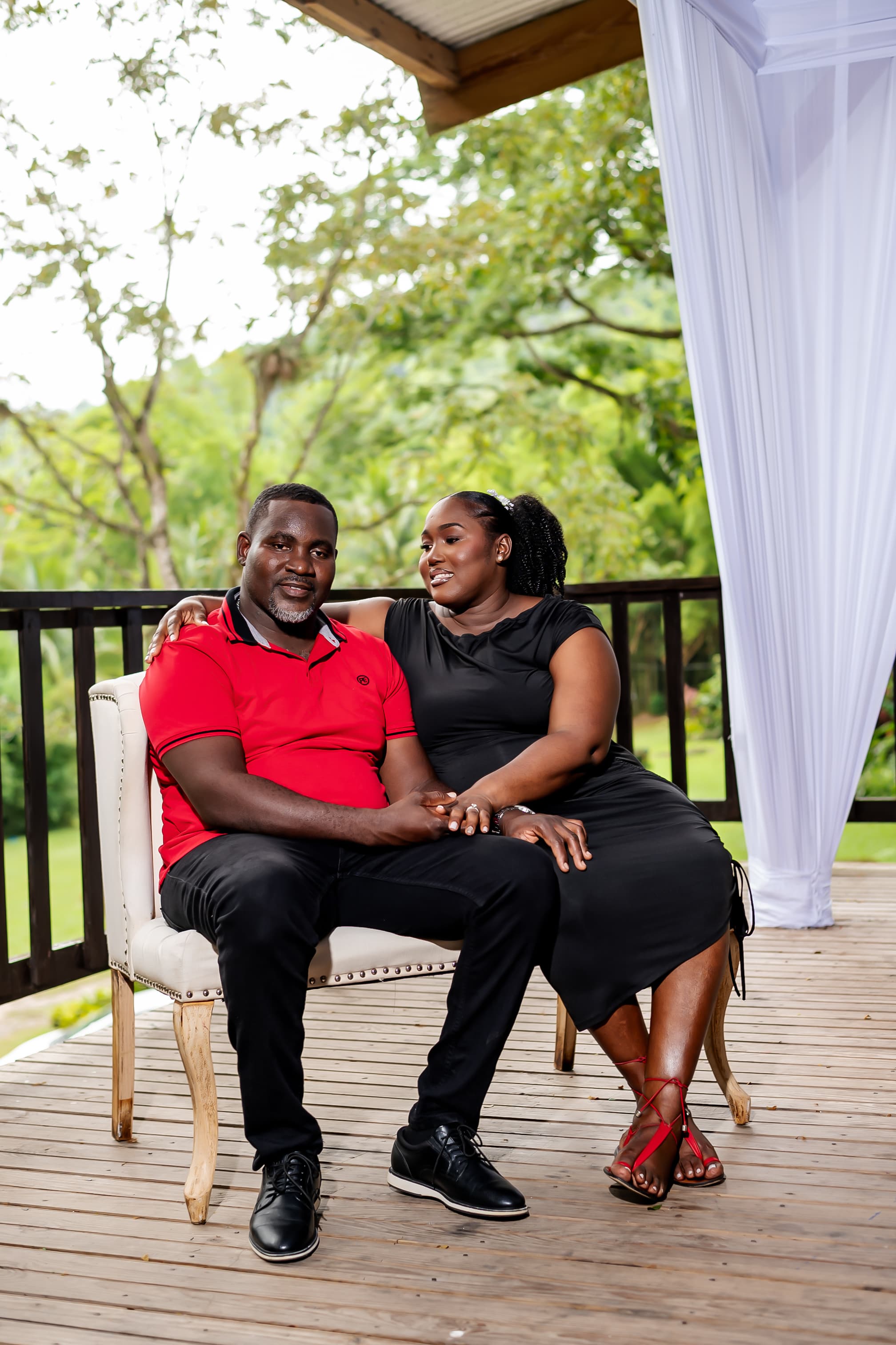 Kerry-Ann and Renado together on the veranda